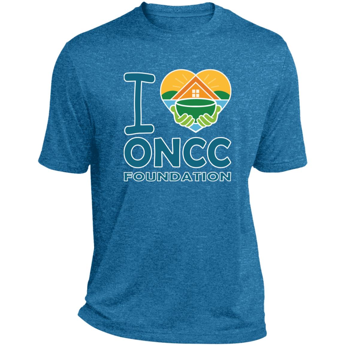 I Love ONCCF - Blue Wake Heather - Front